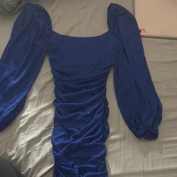B Darlin Royal Blue Long Sleeve Dress